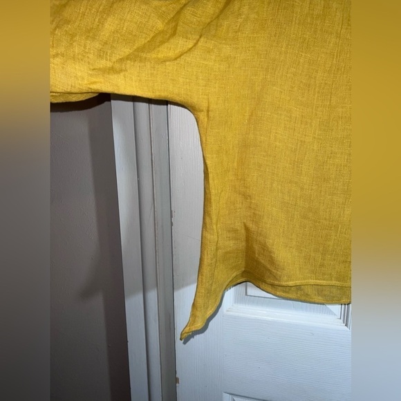 Veronique Miljkovitch Mustard Dolman Sleeve Blouse Top Lagenlook Relaxed Sz S - Picture 4 of 10